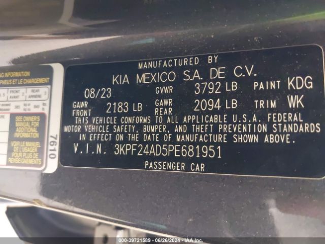 Photo 8 VIN: 3KPF24AD5PE681951 - KIA FORTE 