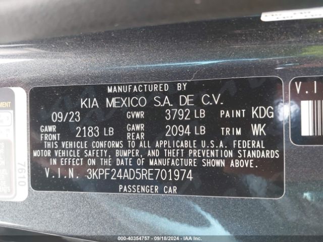 Photo 8 VIN: 3KPF24AD5RE701974 - KIA FORTE 