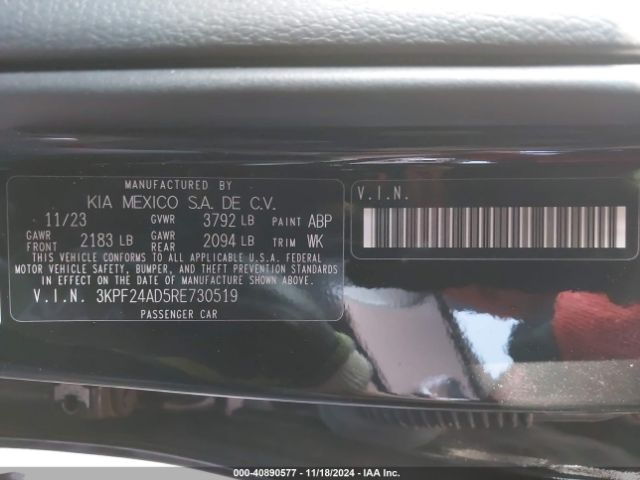 Photo 8 VIN: 3KPF24AD5RE730519 - KIA FORTE 