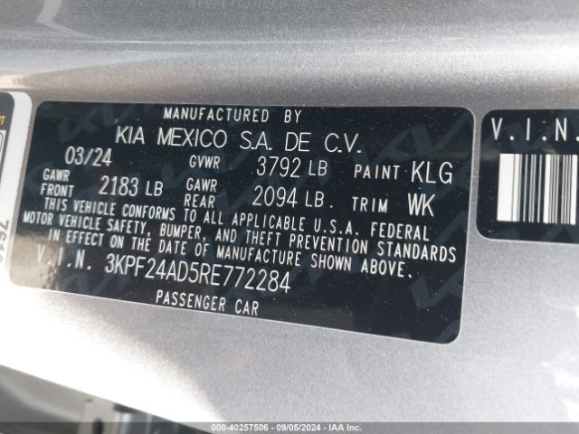 Photo 8 VIN: 3KPF24AD5RE772284 - KIA FORTE 