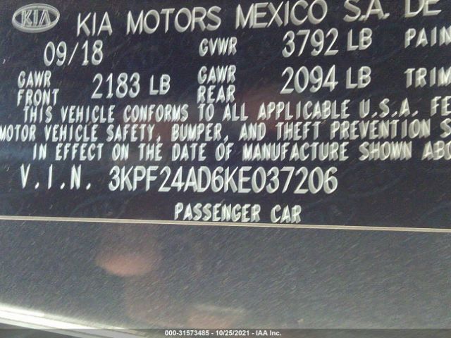 Photo 8 VIN: 3KPF24AD6KE037206 - KIA FORTE 