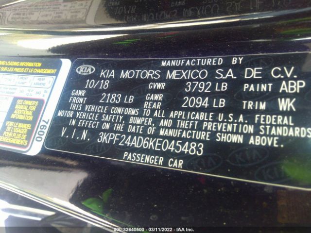 Photo 8 VIN: 3KPF24AD6KE045483 - KIA FORTE 