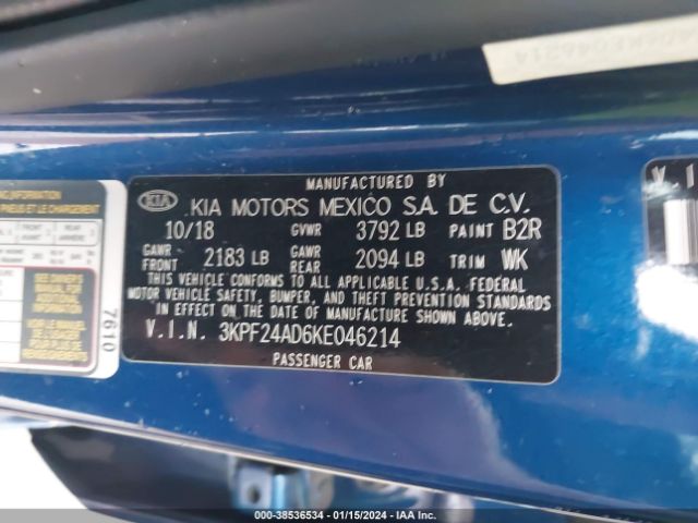 Photo 8 VIN: 3KPF24AD6KE046214 - KIA FORTE 