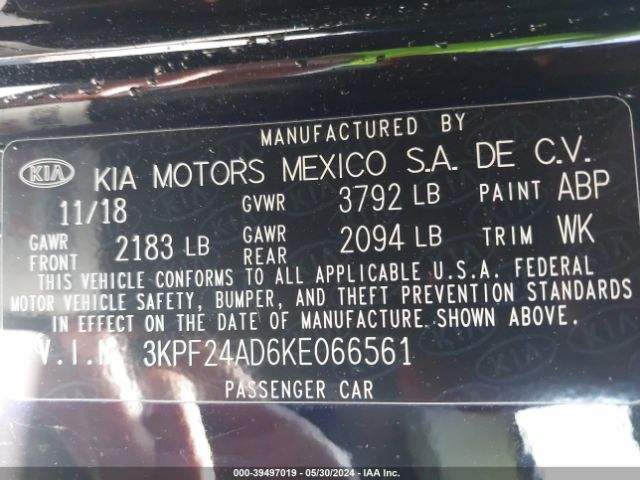 Photo 8 VIN: 3KPF24AD6KE066561 - KIA FORTE 