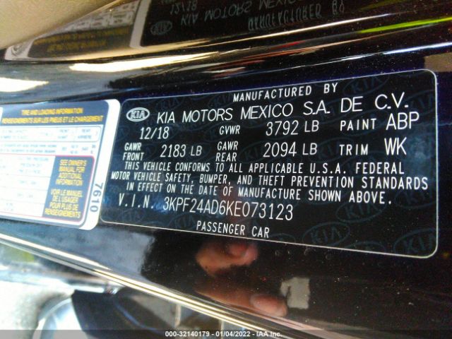 Photo 8 VIN: 3KPF24AD6KE073123 - KIA FORTE 