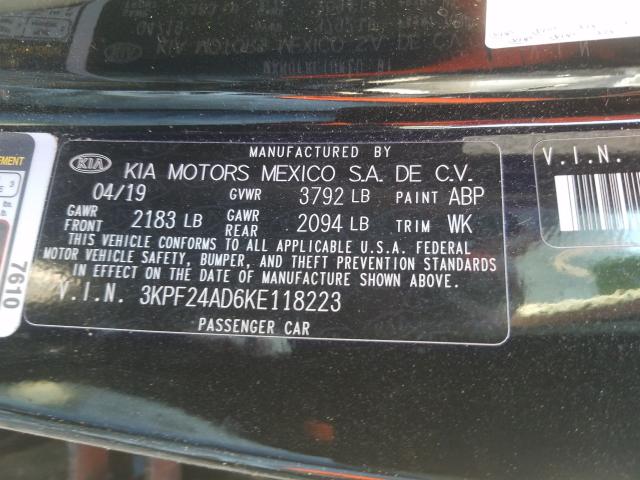 Photo 9 VIN: 3KPF24AD6KE118223 - KIA FORTE FE 