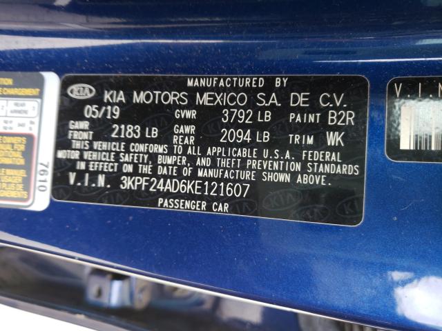 Photo 9 VIN: 3KPF24AD6KE121607 - KIA FORTE FE 