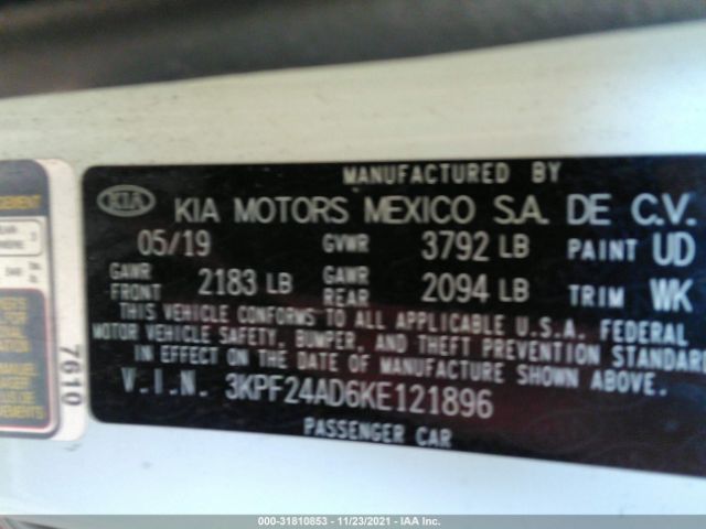 Photo 8 VIN: 3KPF24AD6KE121896 - KIA FORTE 