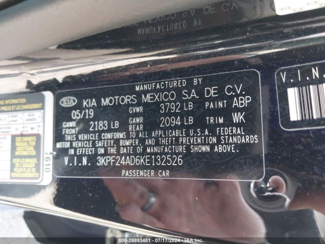 Photo 8 VIN: 3KPF24AD6KE132526 - KIA FORTE 