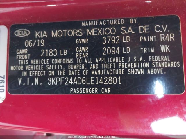 Photo 8 VIN: 3KPF24AD6LE142801 - KIA FORTE 