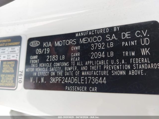 Photo 8 VIN: 3KPF24AD6LE173644 - KIA FORTE 