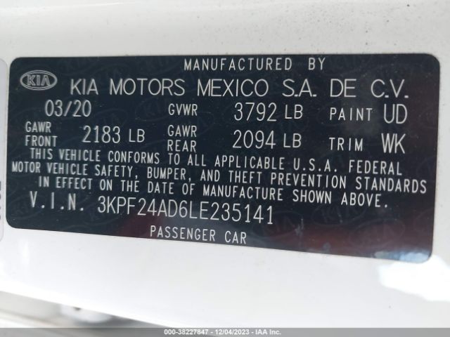 Photo 8 VIN: 3KPF24AD6LE235141 - KIA FORTE 