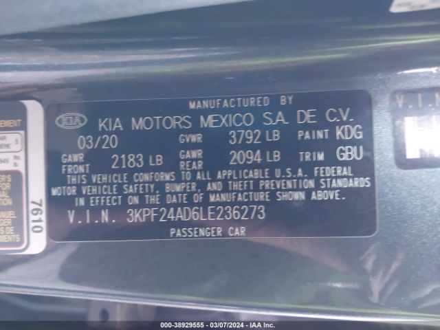 Photo 8 VIN: 3KPF24AD6LE236273 - KIA FORTE 