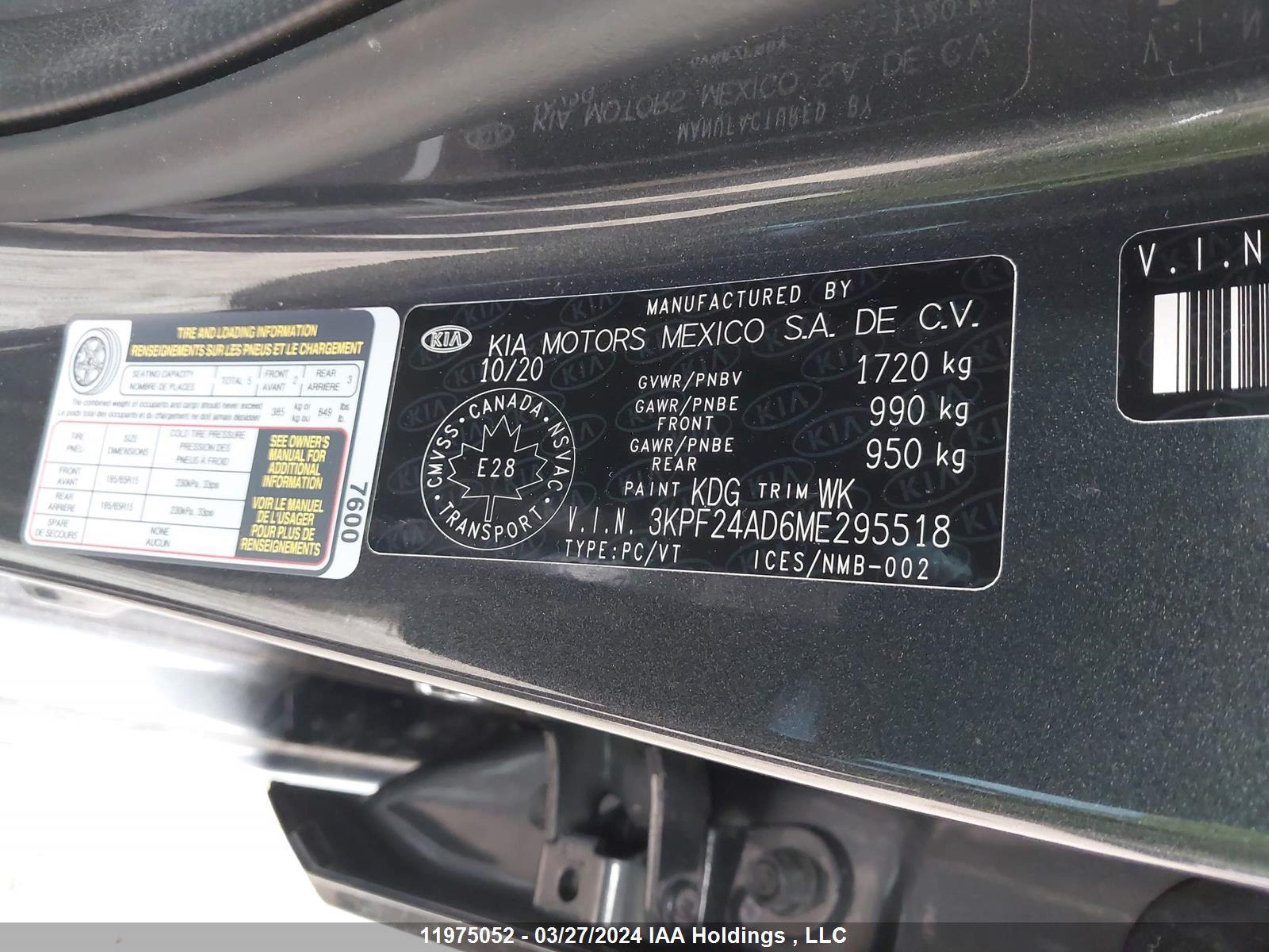 Photo 8 VIN: 3KPF24AD6ME295518 - KIA FORTE 