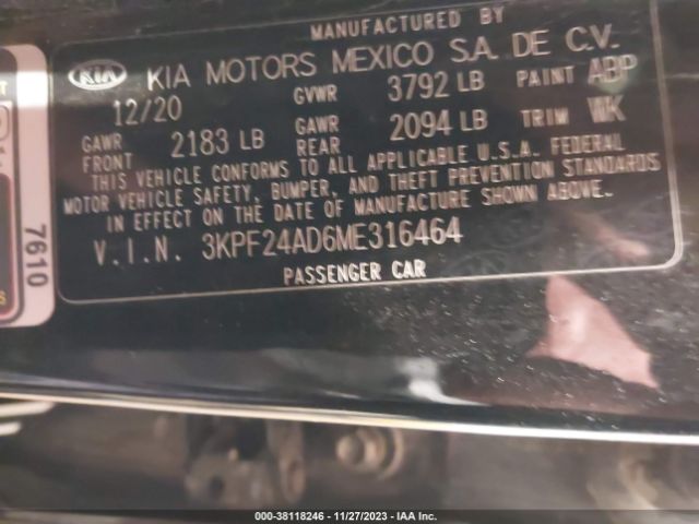 Photo 8 VIN: 3KPF24AD6ME316464 - KIA FORTE 