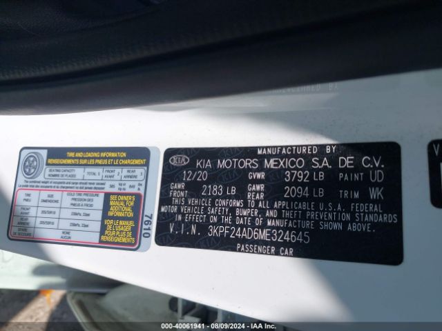 Photo 8 VIN: 3KPF24AD6ME324645 - KIA FORTE 