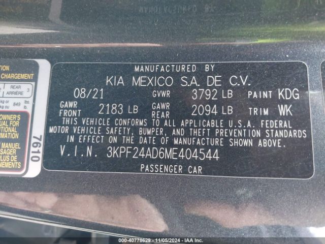 Photo 8 VIN: 3KPF24AD6ME404544 - KIA FORTE 