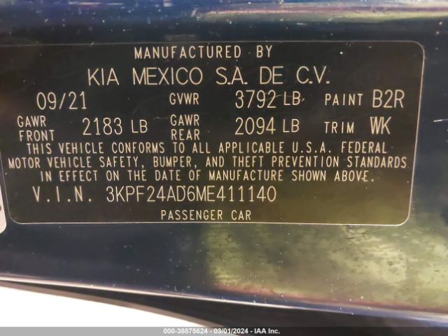 Photo 8 VIN: 3KPF24AD6ME411140 - KIA FORTE 