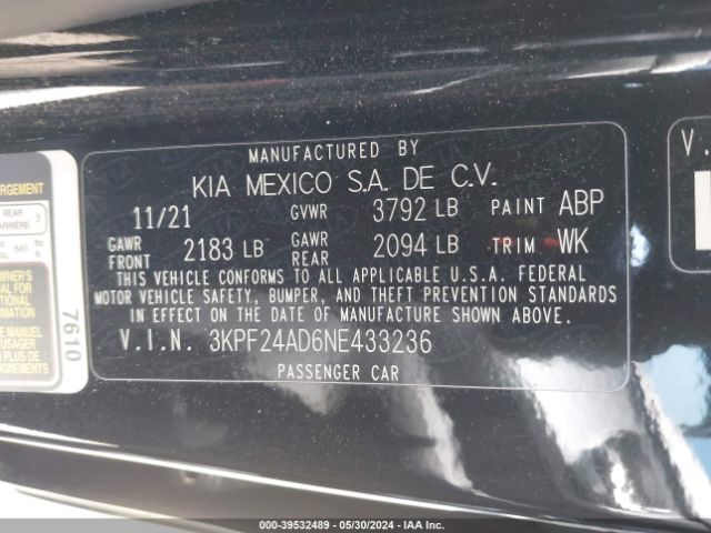 Photo 8 VIN: 3KPF24AD6NE433236 - KIA FORTE 