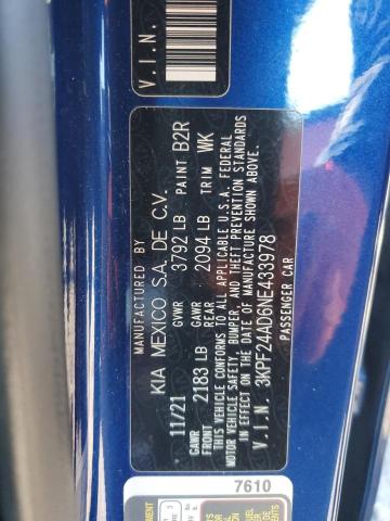 Photo 11 VIN: 3KPF24AD6NE433978 - KIA FORTE FE 