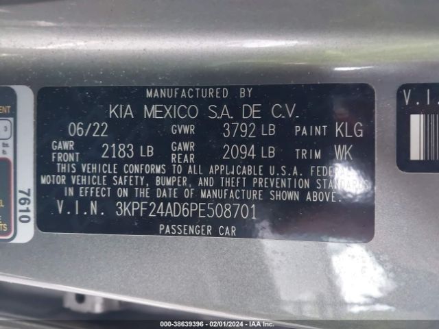 Photo 8 VIN: 3KPF24AD6PE508701 - KIA FORTE 