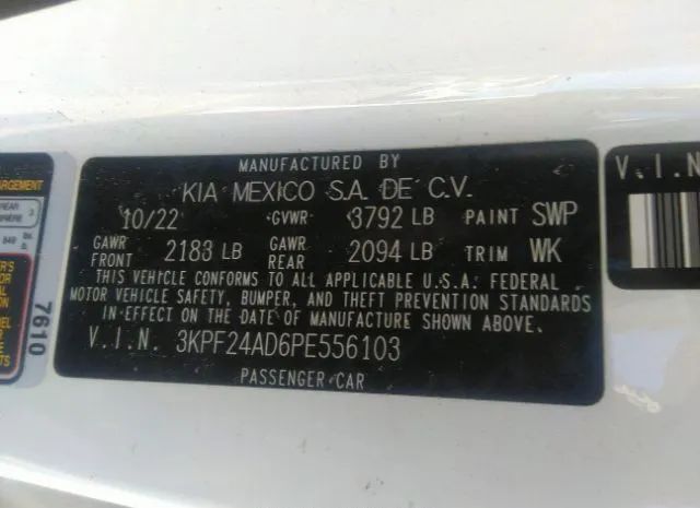 Photo 8 VIN: 3KPF24AD6PE556103 - KIA FORTE 