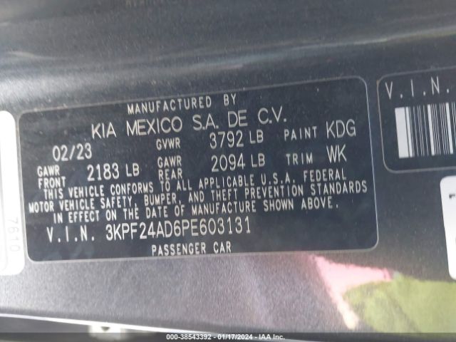 Photo 8 VIN: 3KPF24AD6PE603131 - KIA FORTE 