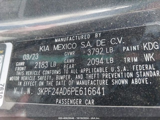 Photo 8 VIN: 3KPF24AD6PE616641 - KIA FORTE 