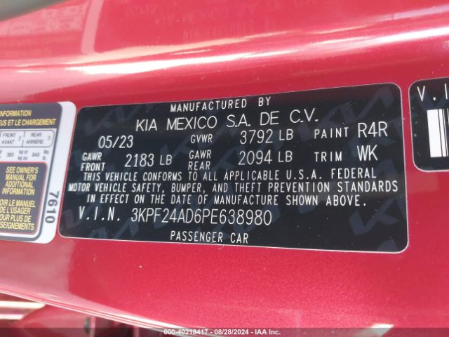 Photo 8 VIN: 3KPF24AD6PE638980 - KIA FORTE 