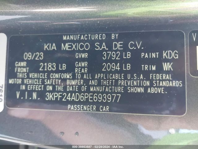 Photo 8 VIN: 3KPF24AD6PE693977 - KIA FORTE 