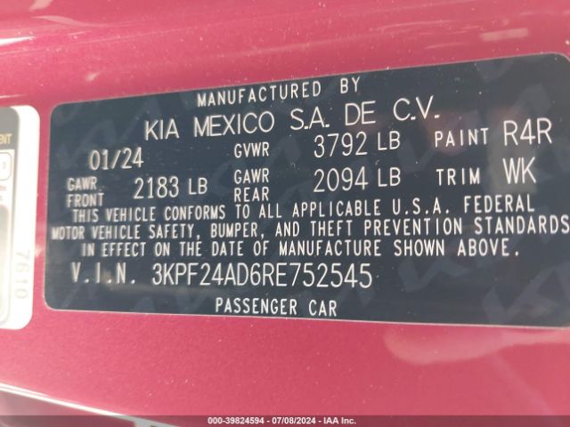 Photo 8 VIN: 3KPF24AD6RE752545 - KIA FORTE 