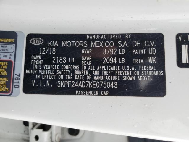 Photo 11 VIN: 3KPF24AD7KE075043 - KIA FORTE FE 