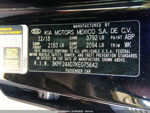 Photo 8 VIN: 3KPF24AD7KE075642 - KIA FORTE 