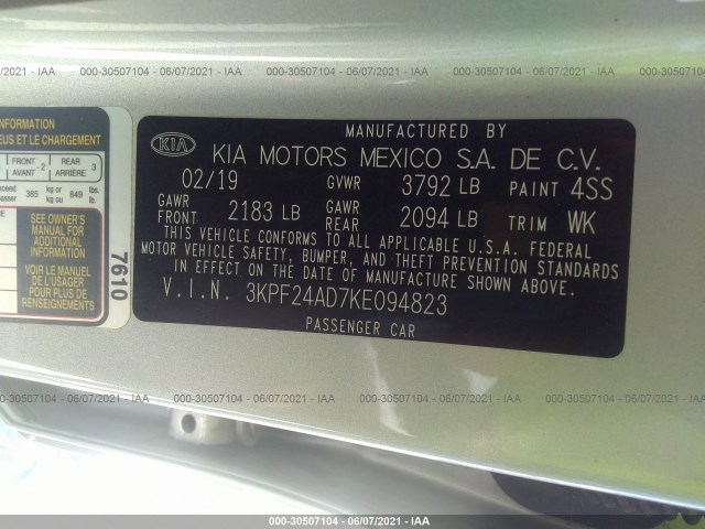 Photo 8 VIN: 3KPF24AD7KE094823 - KIA FORTE 