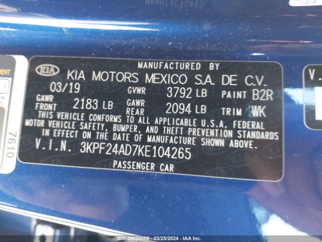 Photo 8 VIN: 3KPF24AD7KE104265 - KIA FORTE 