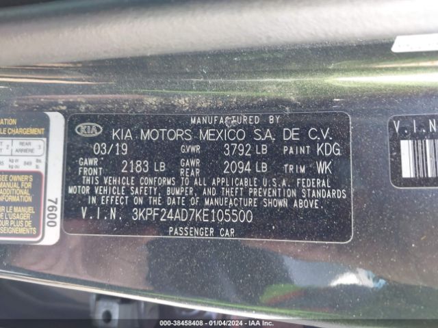 Photo 8 VIN: 3KPF24AD7KE105500 - KIA FORTE 