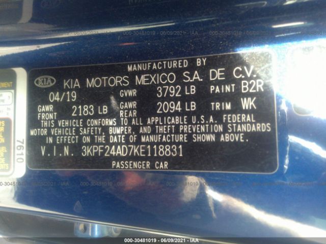 Photo 8 VIN: 3KPF24AD7KE118831 - KIA FORTE 