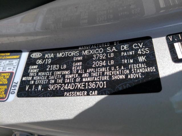 Photo 9 VIN: 3KPF24AD7KE136701 - KIA FORTE FE 