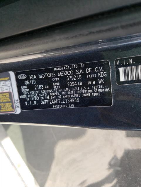 Photo 9 VIN: 3KPF24AD7LE139938 - KIA FORTE FE 