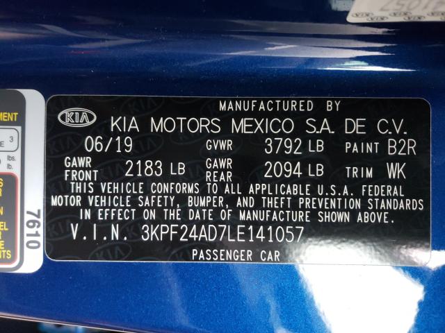 Photo 9 VIN: 3KPF24AD7LE141057 - KIA FORTE FE 