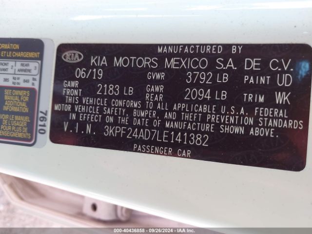 Photo 8 VIN: 3KPF24AD7LE141382 - KIA FORTE 