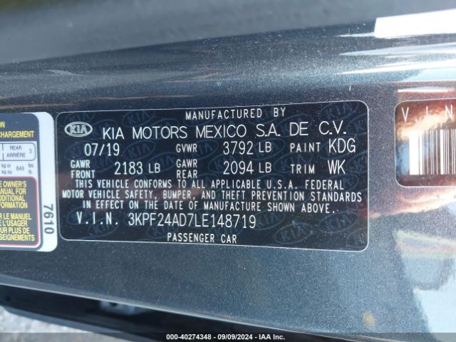 Photo 8 VIN: 3KPF24AD7LE148719 - KIA FORTE 