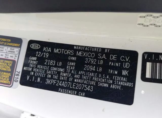 Photo 8 VIN: 3KPF24AD7LE207543 - KIA FORTE 