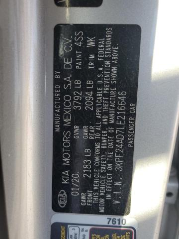 Photo 11 VIN: 3KPF24AD7LE216646 - KIA FORTE FE 