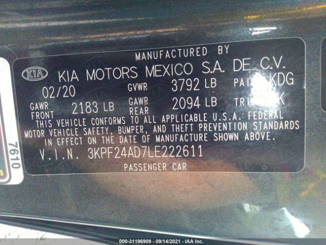 Photo 8 VIN: 3KPF24AD7LE222611 - KIA FORTE 