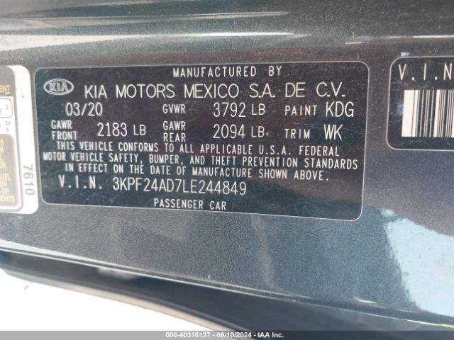 Photo 8 VIN: 3KPF24AD7LE244849 - KIA FORTE 