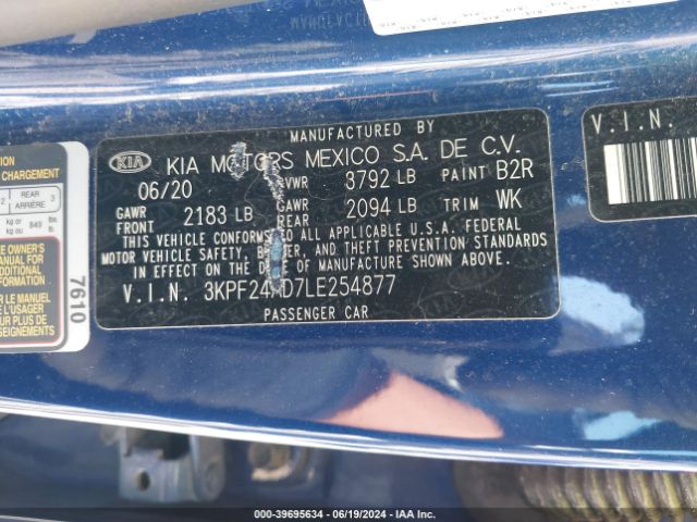 Photo 8 VIN: 3KPF24AD7LE254877 - KIA FORTE 