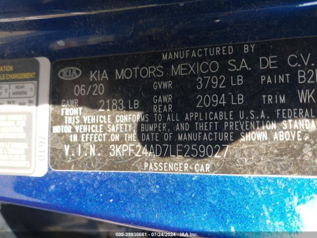 Photo 8 VIN: 3KPF24AD7LE259027 - KIA FORTE 