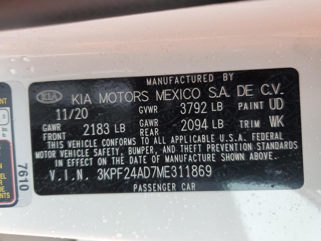 Photo 11 VIN: 3KPF24AD7ME311869 - KIA FORTE 