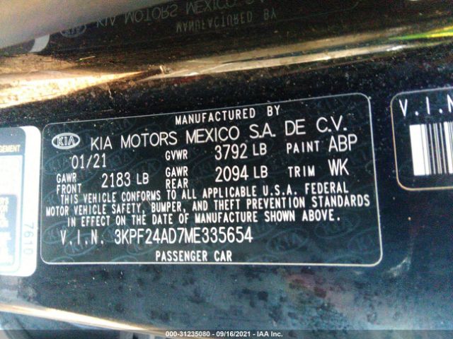 Photo 8 VIN: 3KPF24AD7ME335654 - KIA FORTE 